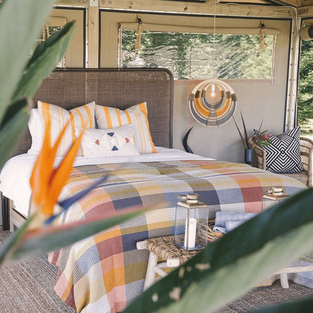 One of Modern Gestures Signatures pieces located in a luxury tent